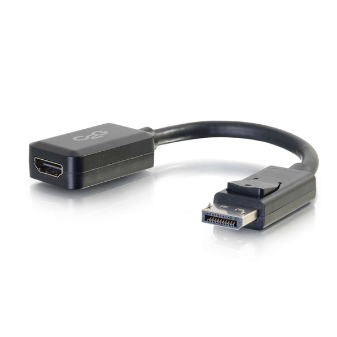 C2G Adaptador convertidor de DisplayPort™ macho a HDMI hembra, 20 cm, negro