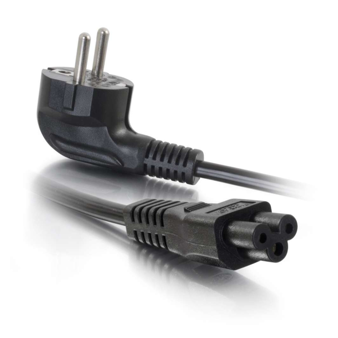 C2G Cable de alimentación europeo para portátil, 1 m (CEE 7/7 a IEC 60320 C5)