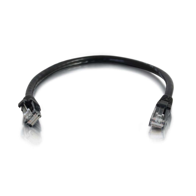 C2G Cable de conexión de red de 0,5 m Cat6 sin blindaje y con funda (UTP), color negro