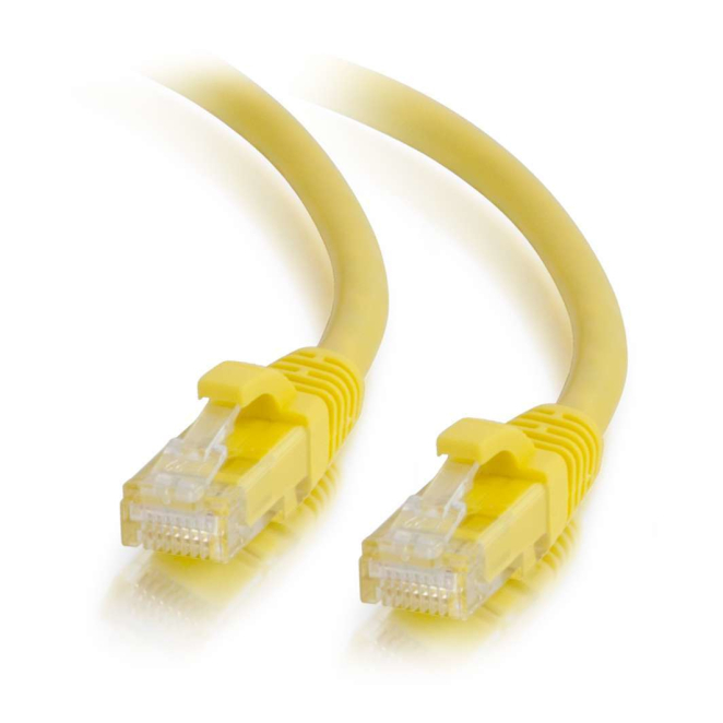 C2G Cable de conexión de red de 2 m Cat6 sin blindaje y con funda (UTP), color amarillo