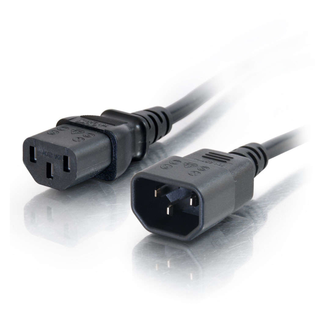 C2G Alargo de cable de alimentación de ordenador de 2 m 18 AWG (IEC320C13 a IEC320C14)