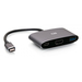 C2G Mini base USB-C 3 en 1 con alimentación HDMI, USB-A y USB-C de hasta 100 W - 4K 60 Hz