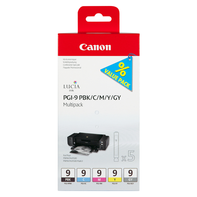Canon 1034B013 cartucho de tinta 5 pieza(s) Original Rendimiento estándar Cian, Gris, Magenta, Foto negro, Amarillo
