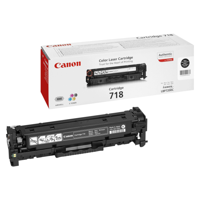 Canon CRG-718 Bk cartucho de tóner 1 pieza(s) Original Negro