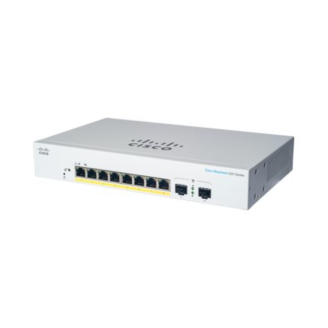 Cisco CBS220-8P-E-2G-EU switch Gestionado L2 Gigabit Ethernet (10/100/1000) Energía sobre Ethernet (PoE) Blanco