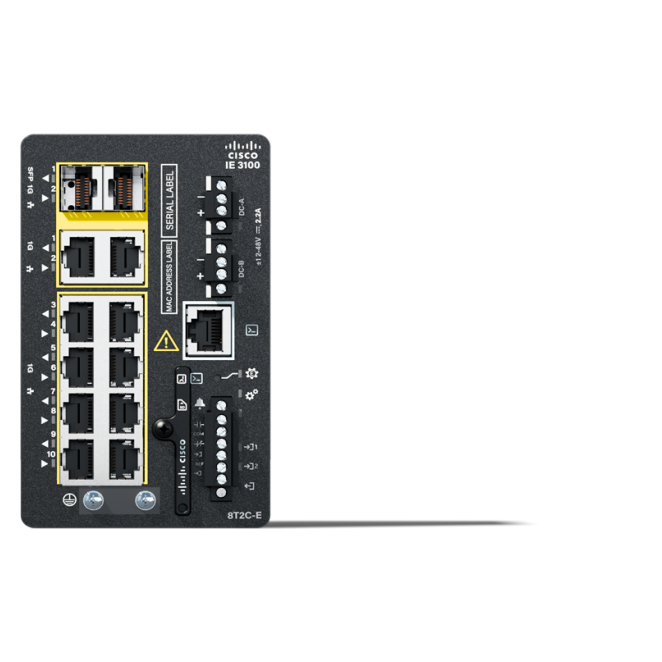 Cisco Catalyst IE-3100-8T2C-E switch Gestionado L2 Gigabit Ethernet (10/100/1000) Negro