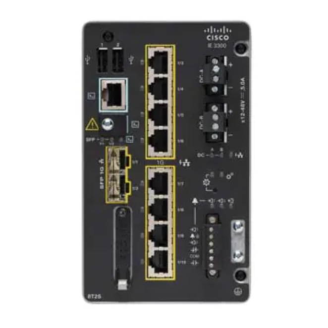 Cisco Catalyst IE-3300-8T2S-E switch Gestionado L2 Gigabit Ethernet (10/100/1000) Negro
