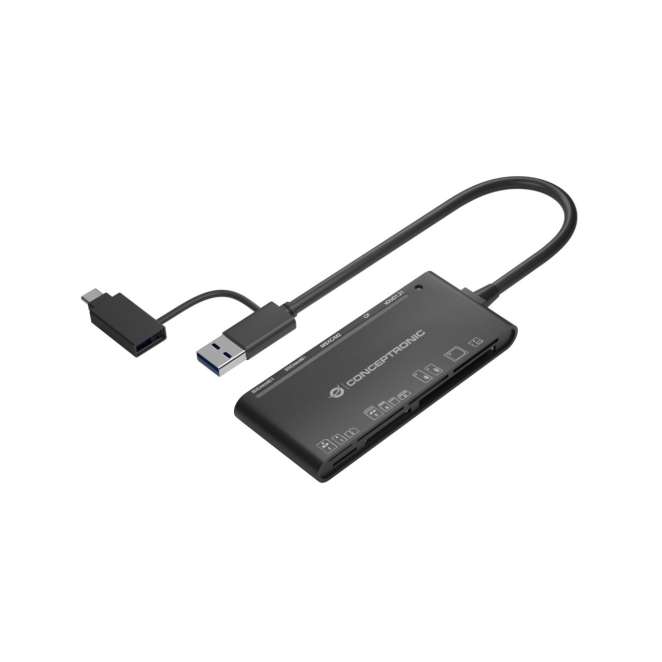 Conceptronic StreamVault BIAN03B lector de tarjeta USB 3.2 Gen 1 (3.1 Gen 1) Type-A Negro