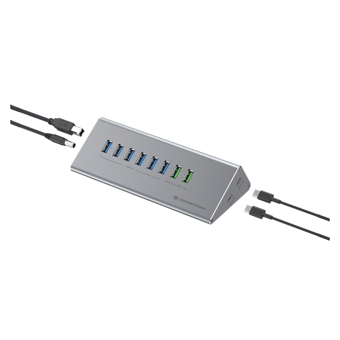 Conceptronic HUBBIES18G hub de interfaz USB 3.2 Gen 1 (3.1 Gen 1) Type-B 5000 Mbit/s Gris