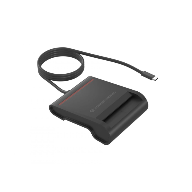 Conceptronic SCR01BC lector de tarjeta inteligente Interior USB USB Tipo C Negro