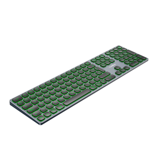 CoolBox TECLADO INALAMBRICO RETROILUMINADO MOONLIGHT KEY B431 USB-C+BT5.1+RF2.4G GRIS OSCURO DE ALUMINIO