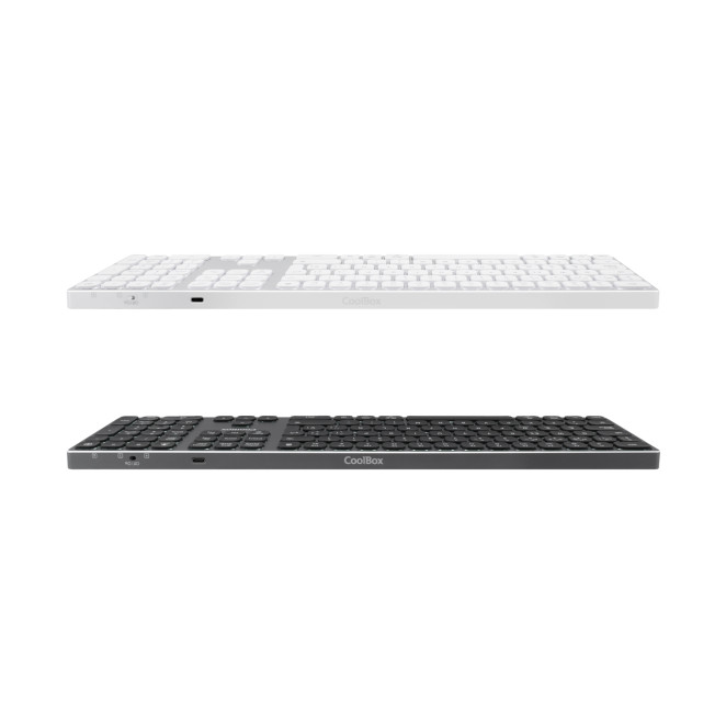 CoolBox TECLADO INALAMBRICO RETROILUMINADO MOONLIGHT KEY B431 USB-C+BT5.1+RF2.4G BLANCO DE ALUMINIO