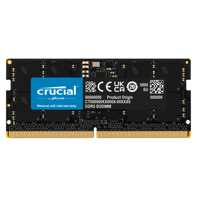 Crucial CT16G56C46S5 módulo de memoria 16 GB 1 x 16 GB DDR5 262-pin SO-DIMM ECC