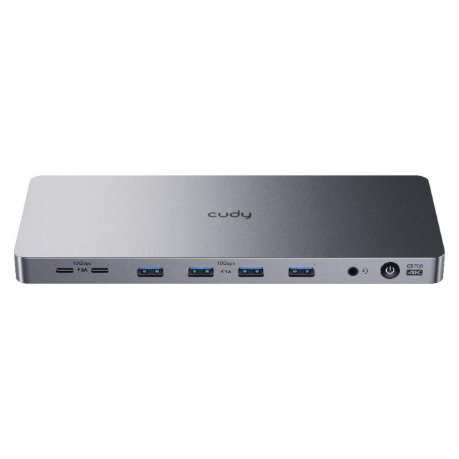 Cudy CS700 base para portátil y replicador de puertos Alámbrico USB 3.2 Gen 2 (3.1 Gen 2) Type-C Gris