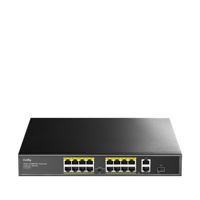Cudy FS1018PS1 switch Fast Ethernet (10/100) Energía sobre Ethernet (PoE) Gris