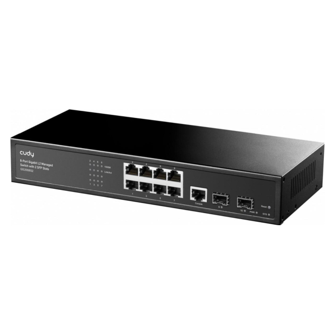 Cudy GS2008S2 switch Gestionado L2 Gigabit Ethernet (10/100/1000) 1U Negro