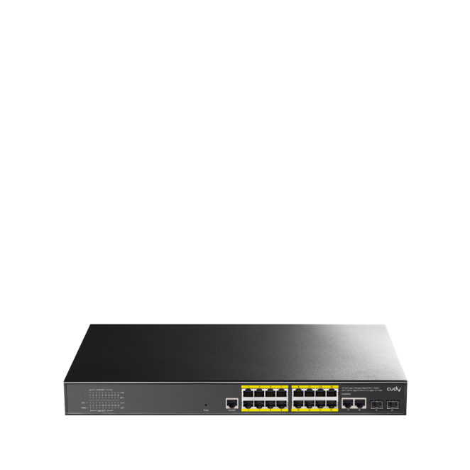 Cudy GS2018PS2 Gestionado L2 Gigabit Ethernet (10/100/1000) Energía sobre Ethernet (PoE) 1U Negro