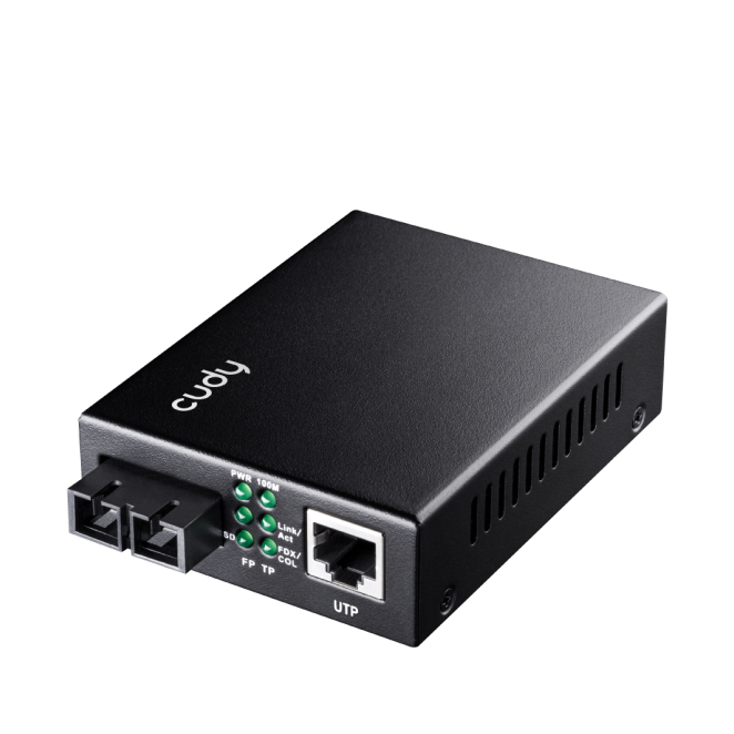Cudy MC100MA-2 convertidor de medio 1000 Mbit/s 1310 nm Multimodo Negro