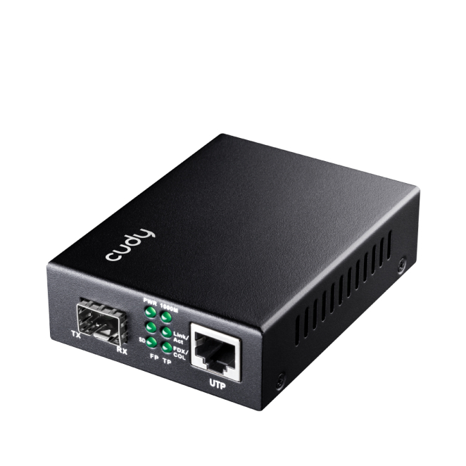 Cudy MC220 convertidor de medio 1000 Mbit/s 1310 nm Monomodo Negro