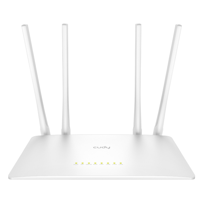 Cudy WR1200 router inalámbrico Ethernet rápido Doble banda (2,4 GHz / 5 GHz) Blanco