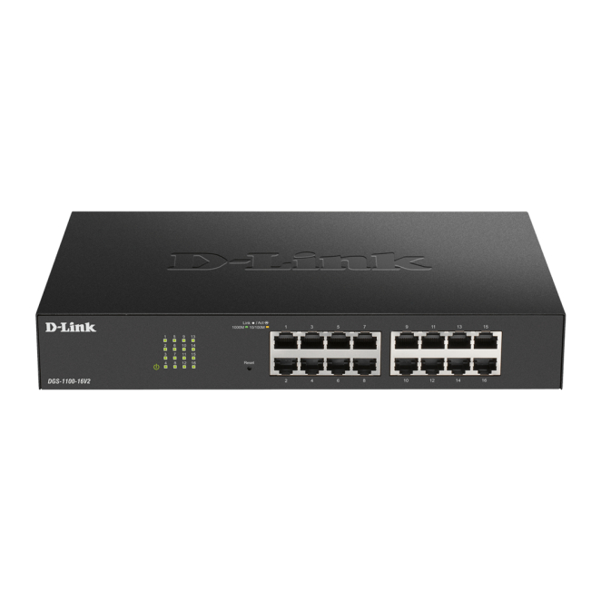 D-Link DGS-1100-16V2 Gestionado L2 Gigabit Ethernet (10/100/1000) Negro