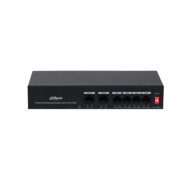 Dahua Technology PoE DH-PFS3006-4ET-36 switch Fast Ethernet (10/100) Energía sobre Ethernet (PoE) Negro