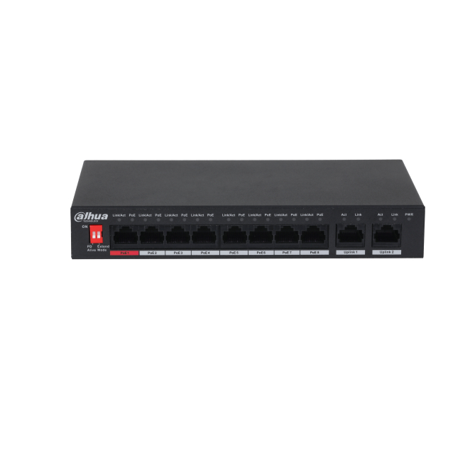 Dahua Technology PoE PFS3010-8ET-96-V2 switch No administrado Gigabit Ethernet (10/100/1000) Energía sobre Ethernet (PoE) Negro