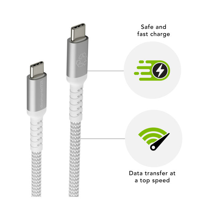dbramante1928 CB12CCGR7116 cable USB C con carcasa robusta