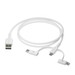 dbramante1928 CBX3A3WH7176 cable USB 1 m USB A USB C/Micro USB-A/Lightning Blanco
