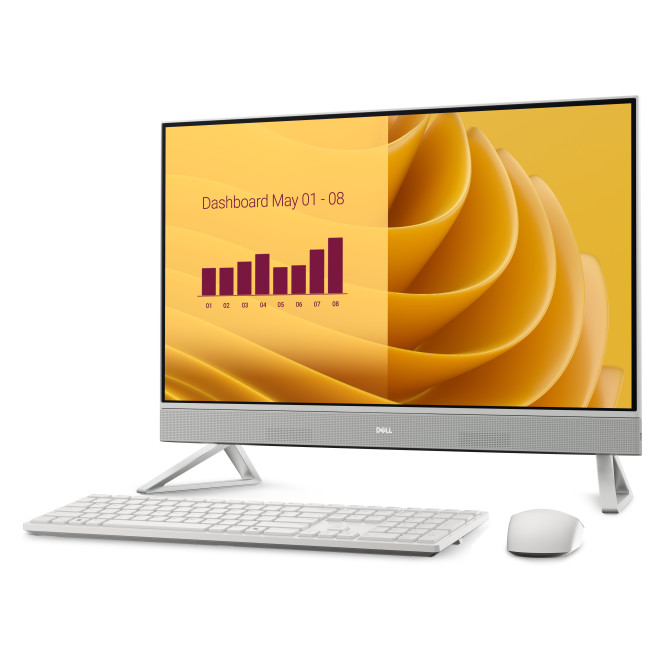 DELL EC27250 Intel Core 5 120U 68,6 cm (27") 1920 x 1080 Pixeles PC todo en uno 16 GB DDR5-SDRAM 512 GB SSD Windows 11 Pro Wi-Fi 6E (802.11ax) Blanco