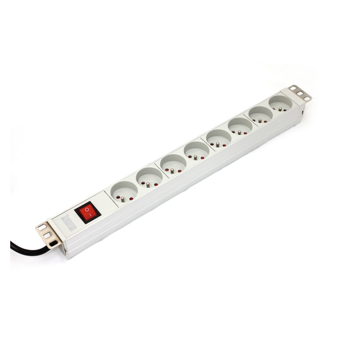Digitus A-19-STRIP-2-IMP unidad de distribución de energía (PDU) 8 salidas AC 1U Blanco