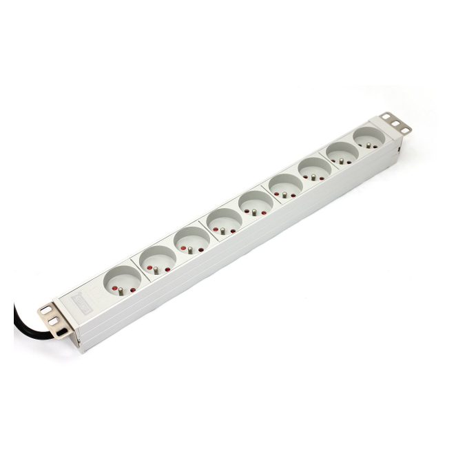 Digitus A-19-STRIP-3-IMP unidad de distribución de energía (PDU) 9 salidas AC 1U Blanco