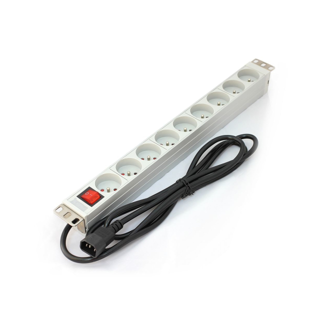 Digitus A-19-STRIP-4-IMP PDU 9 salidas AC blanco