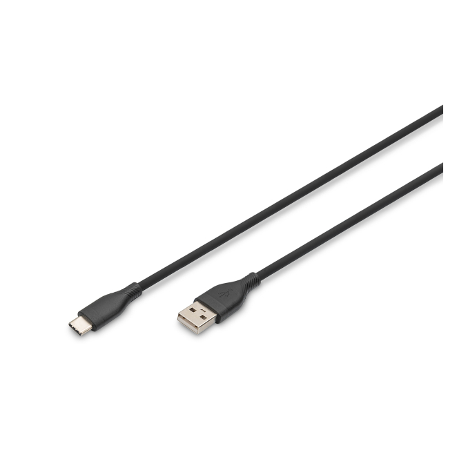 Digitus Cable de conexión USB-C de silicona, 0,5 m, negro visto de cerca