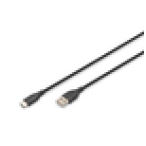 Digitus Cable de conexión USB-C de silicona, 1 m, negro