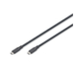 Digitus Cable USB de silicona, USB 20Gbps, 2m, negro