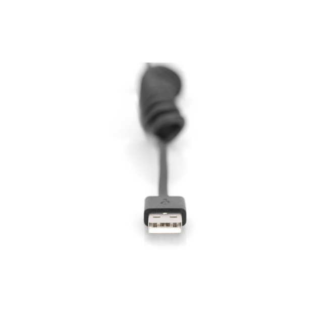 Digitus Cable en espiral USB 2.0 - USB-A a USB-C en escritorio