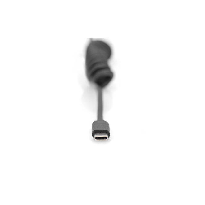 Digitus Cable en espiral USB 2.0 - USB-A a USB-C en uso