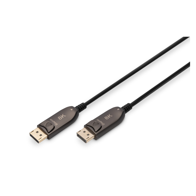 Digitus Cable de fibra óptica híbrido DisplayPort AOC, UHD 8K, 10 m