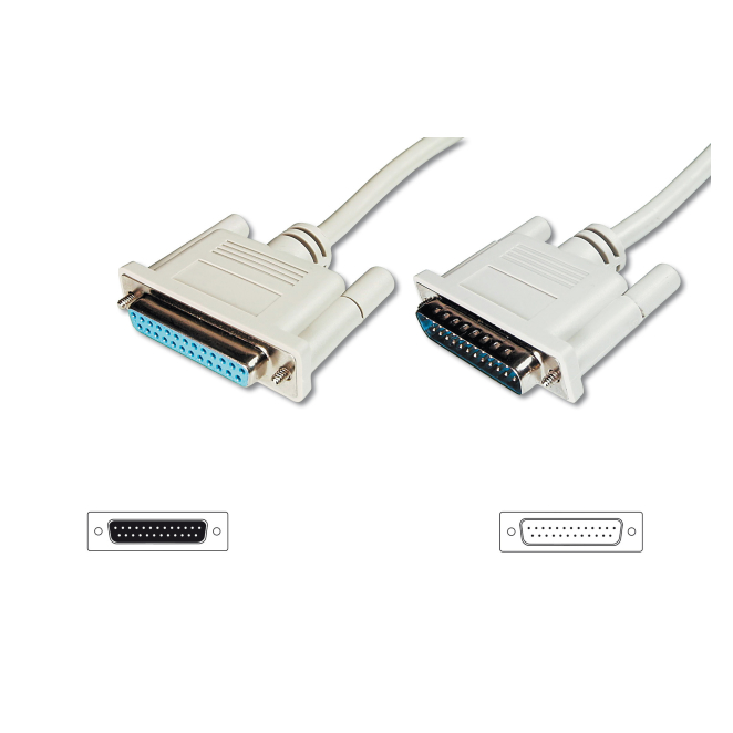 Digitus Cable alargador transmisión de datos, D-Sub25/M - D-Sub25/F
