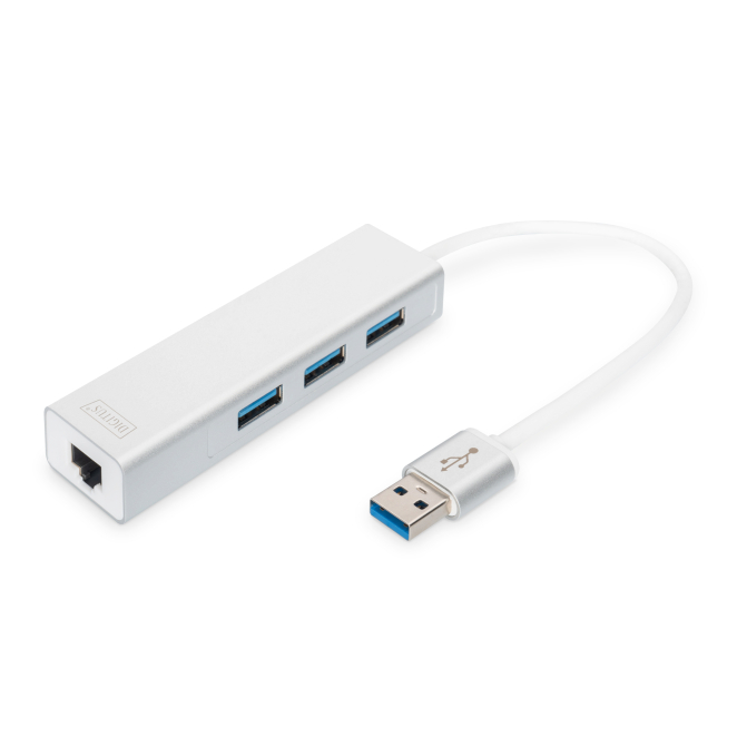 Digitus Adaptador LAN Gigabit y concentrador USB 3.0 de 3 puertos
