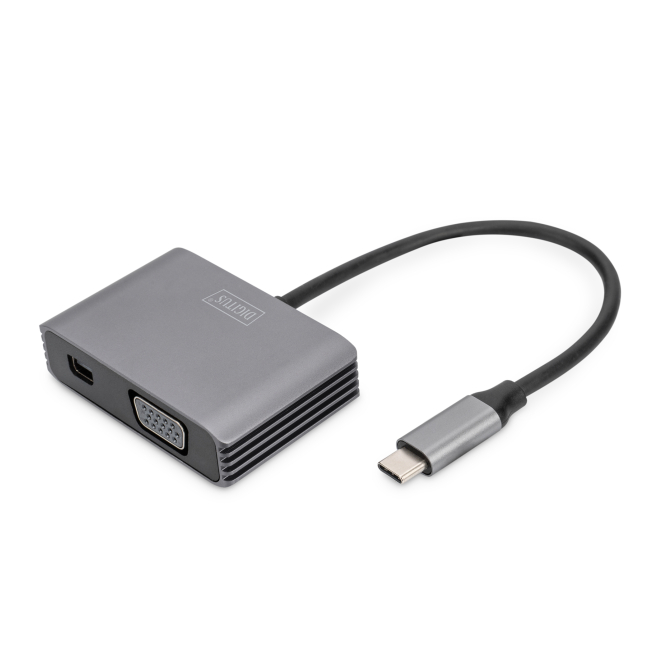 Digitus Adaptador gráfico USB Type-C™ 4K 2 en 1 Mini DisplayPort + VGA