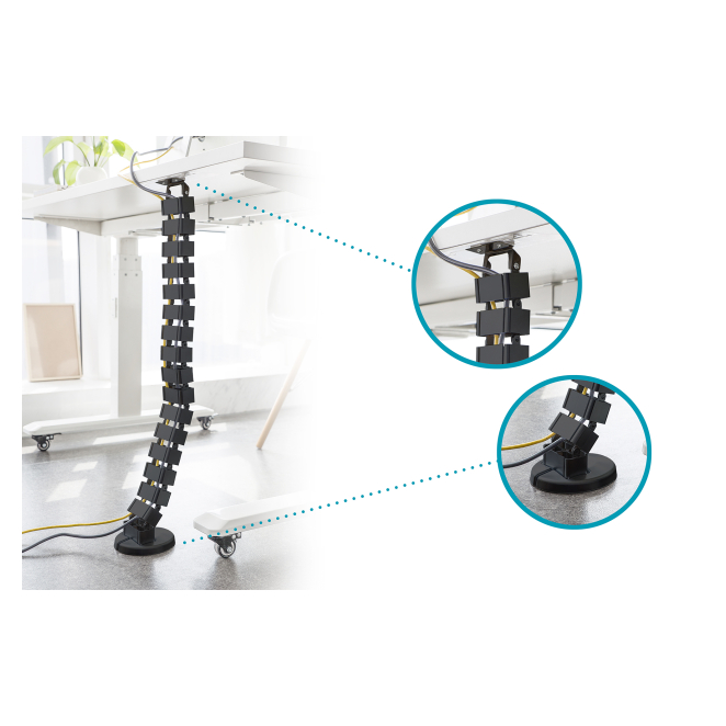 Digitus guía pasacables flexible mostrando su modularidad