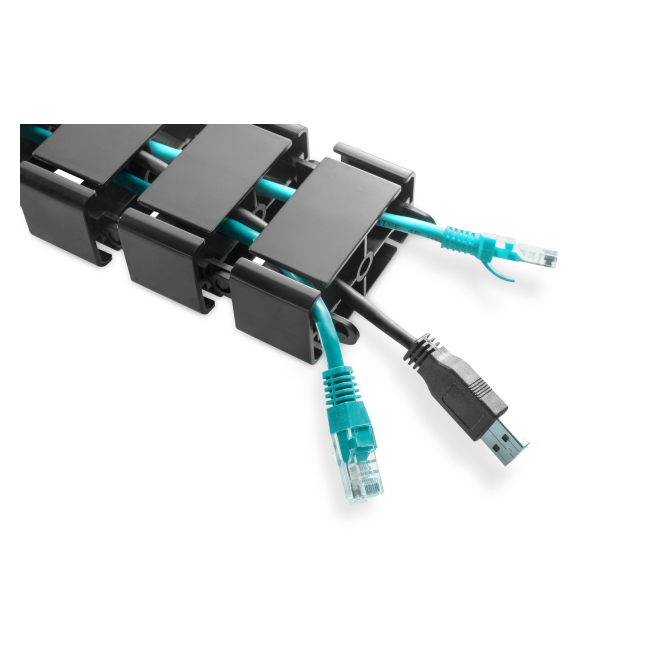 Digitus guía pasacables flexible de longitud ajustable en negro