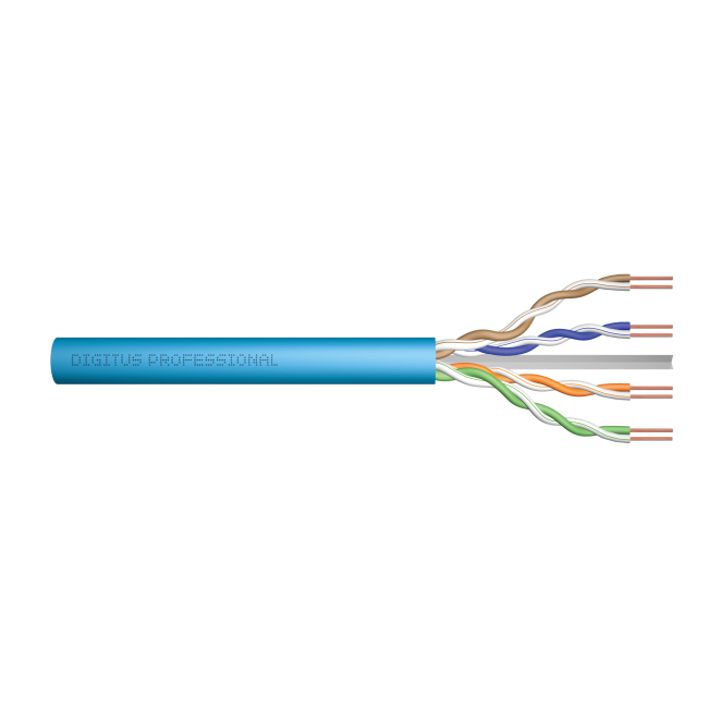 Digitus Cable de instalación CAT 6A U/UTP, 100 m caja de papel, simplex, Dca