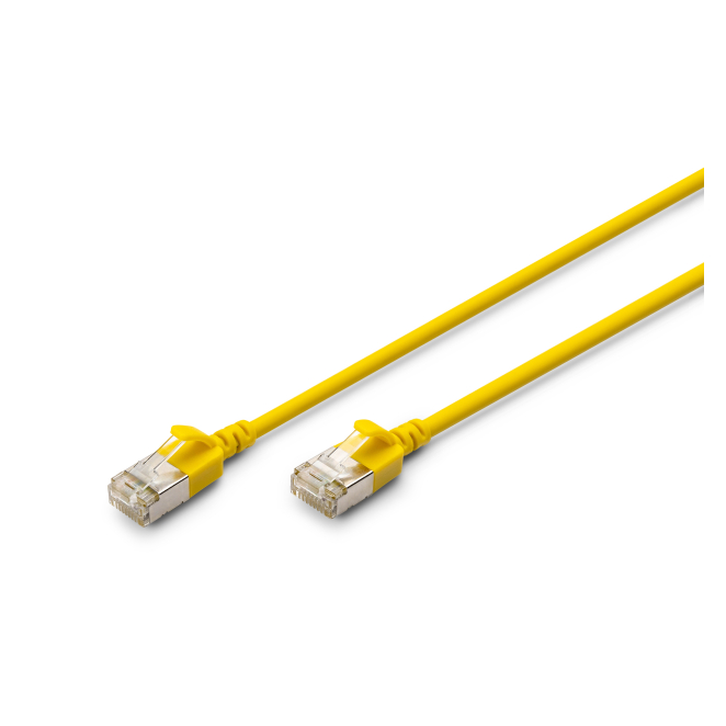 Digitus CAT 6A F-FTP Cable de conexión delgado, 1,5 m, amarillo