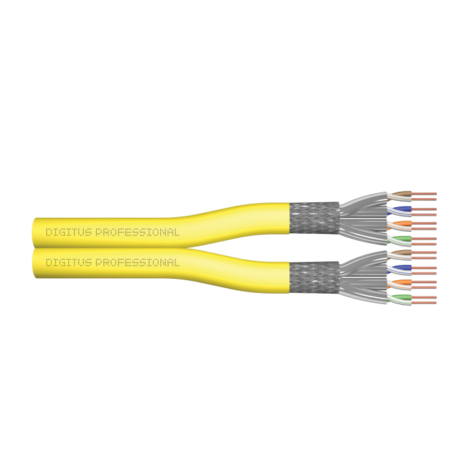 Digitus CAT 7A S/FTP, cable de instalación, 100 m, dúplex, Dca-s1a d1 a1, certificado GHMT PVP