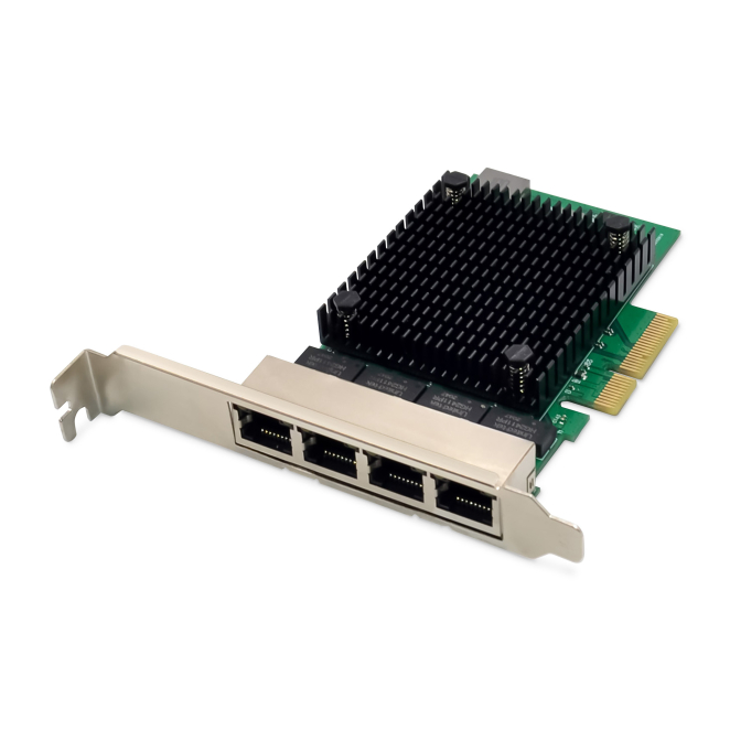 Digitus Tarjeta de red Ethernet 2,5 Gigabit de 4 puertos, RJ45, PCI Express, chipset Realtek