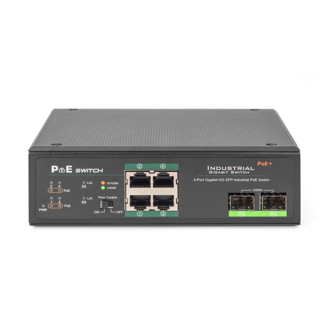 Digitus conmutador PoE de red Gigabit Ethernet, industrial