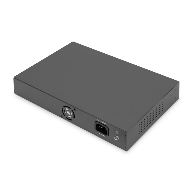 Digitus Conmutador PoE Fast Ethernet de 16 puertos, vista frontal